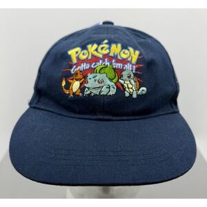 Vintage 90s "Gotta Catch Em All" rare original starter Pokemon Hat embroidered
